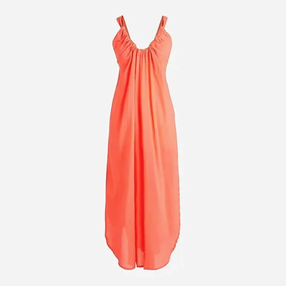 NWT J. Crew Cotton Voile Sheer Sundress Coral Beach/Pool/Vacation/Summer - XL